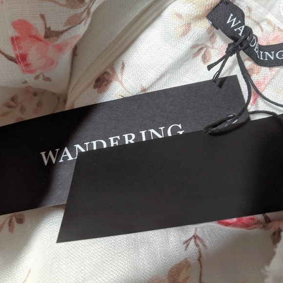 NWT🌼Wandering🌺 Floral Linen Maxi Ruffle Dress - Picture 6 of 11